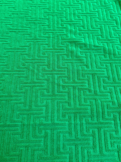 Shiny Textured Jersey Knit Kelly Green