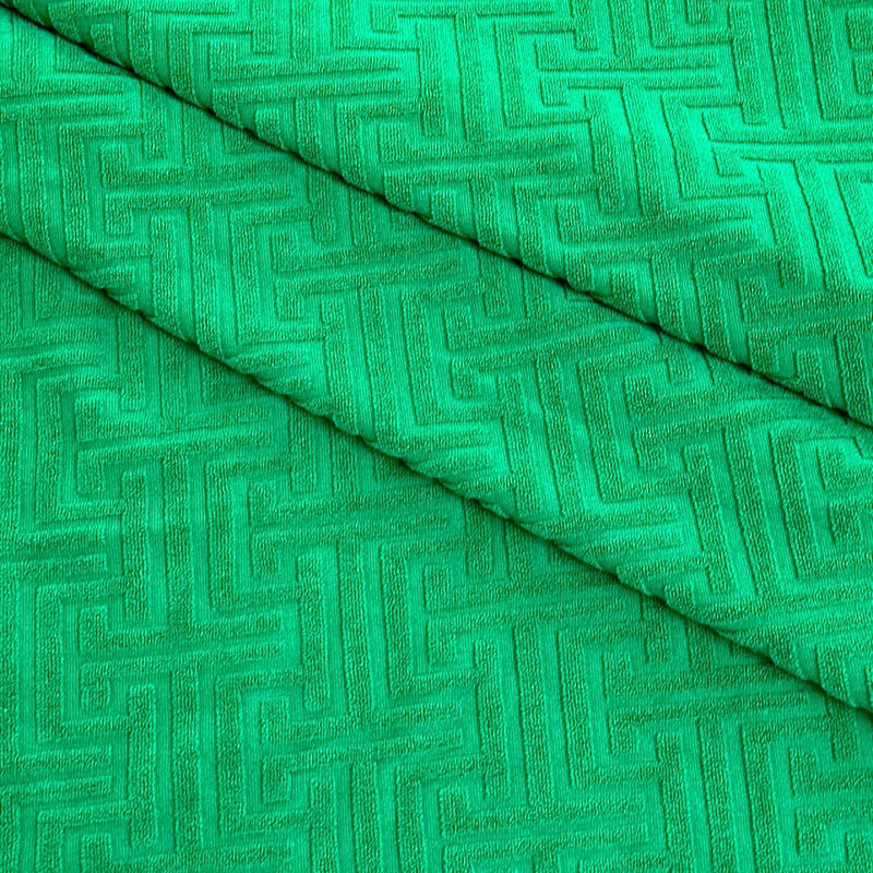 Shiny Textured Jersey Knit Kelly Green