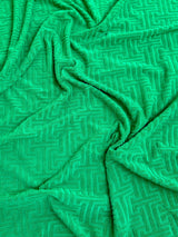 Shiny Textured Jersey Knit Kelly Green
