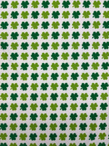 Lucky Clover Polyester Spandex Fabric - Green Clover Print, 58"/60" Width (1 Yard)