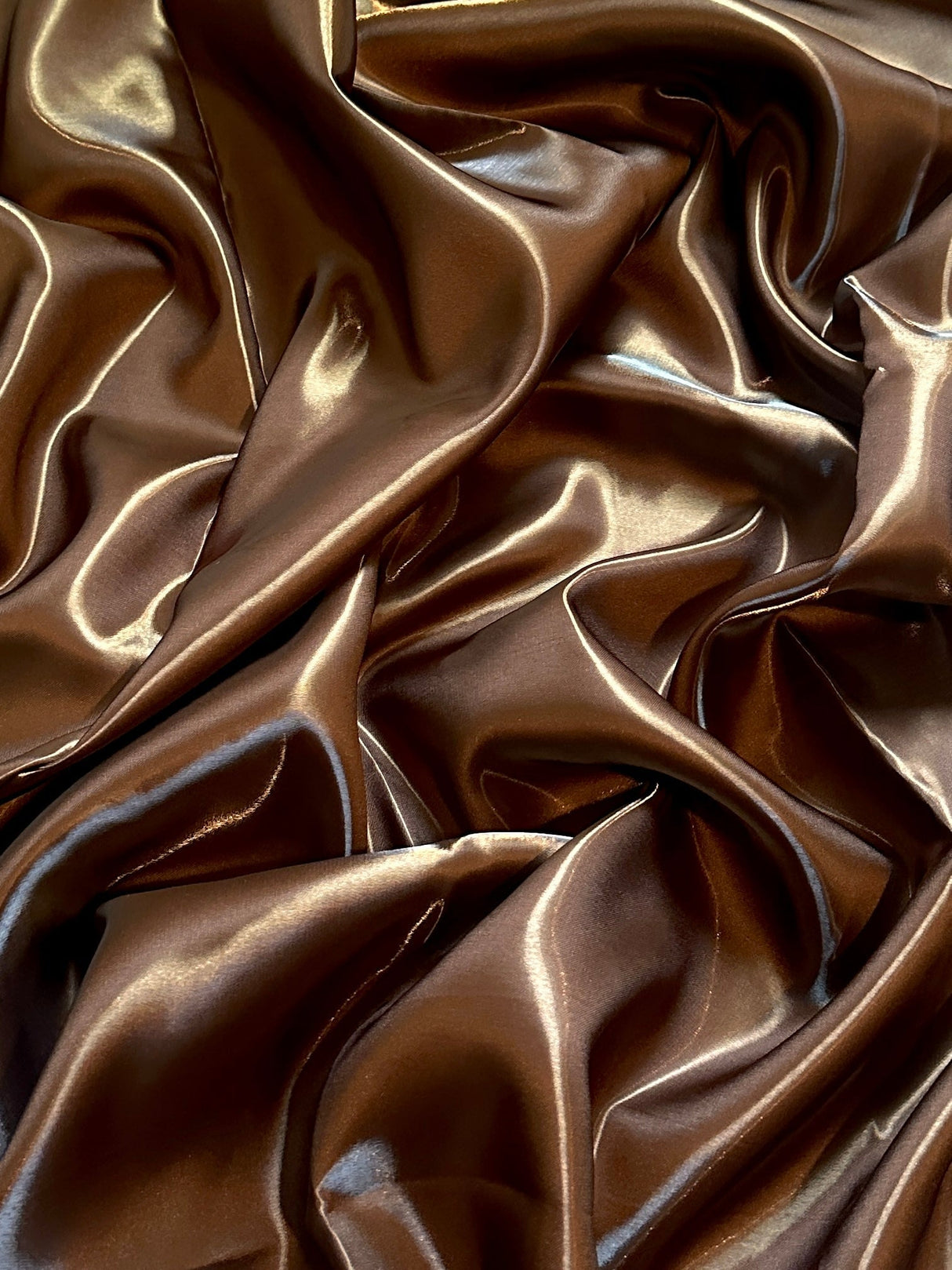 Liquid Bridal Satin Chocolate Brown