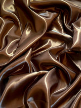 Liquid Bridal Satin Chocolate Brown