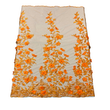 3D Embroidered Satin Floral Pearl Lace Fabric