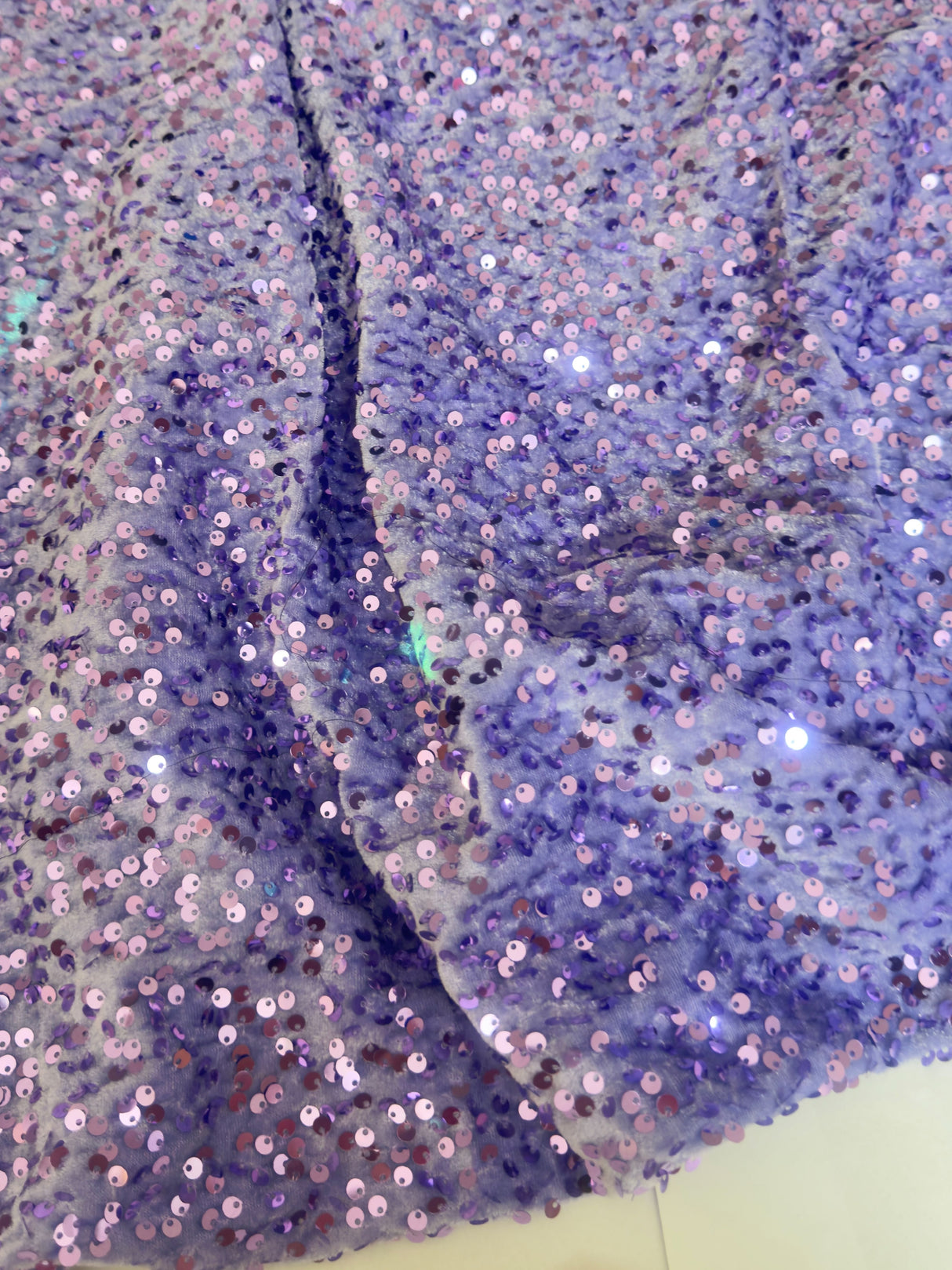 Stretch Sequin Velvet Light Lavender