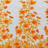 3D Embroidered Satin Floral Pearl Lace Fabric - 100 Percent Polyester Fabric, Floral Pearl Embroidery, 52" Width, 12" Panel (1 Yard)