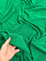 Shiny Textured Jersey Knit Kelly Green