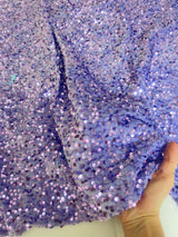 Stretch Sequin Velvet Light Lavender