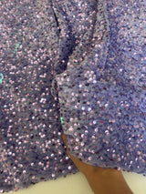 Stretch Sequin Velvet Light Lavender