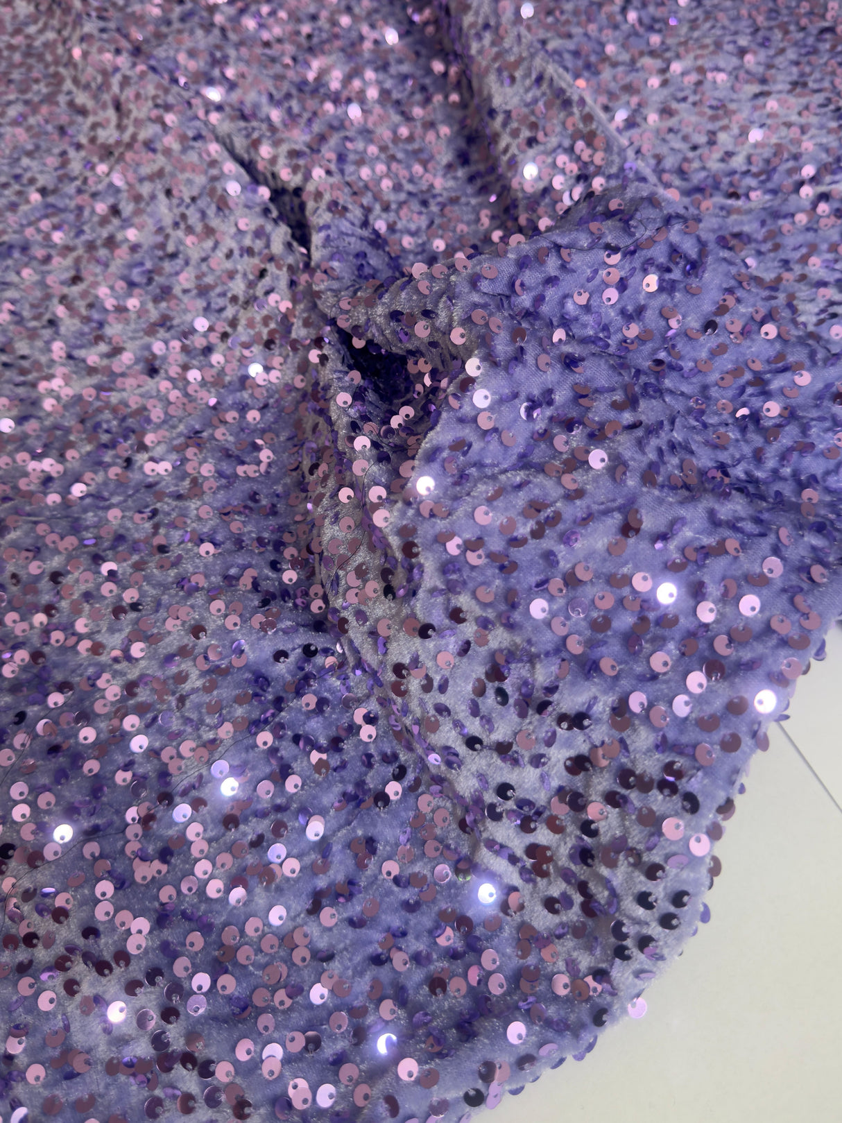 Stretch Sequin Velvet Light Lavender