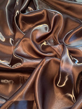 Liquid Bridal Satin Chocolate Brown