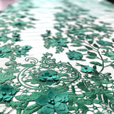 3D Embroidered Satin Floral Pearl Lace Fabric
