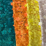 3D Embroidered Satin Floral Pearl Lace Fabric - 100 Percent Polyester Fabric, Floral Pearl Embroidery, 52" Width, 12" Panel (1 Yard)