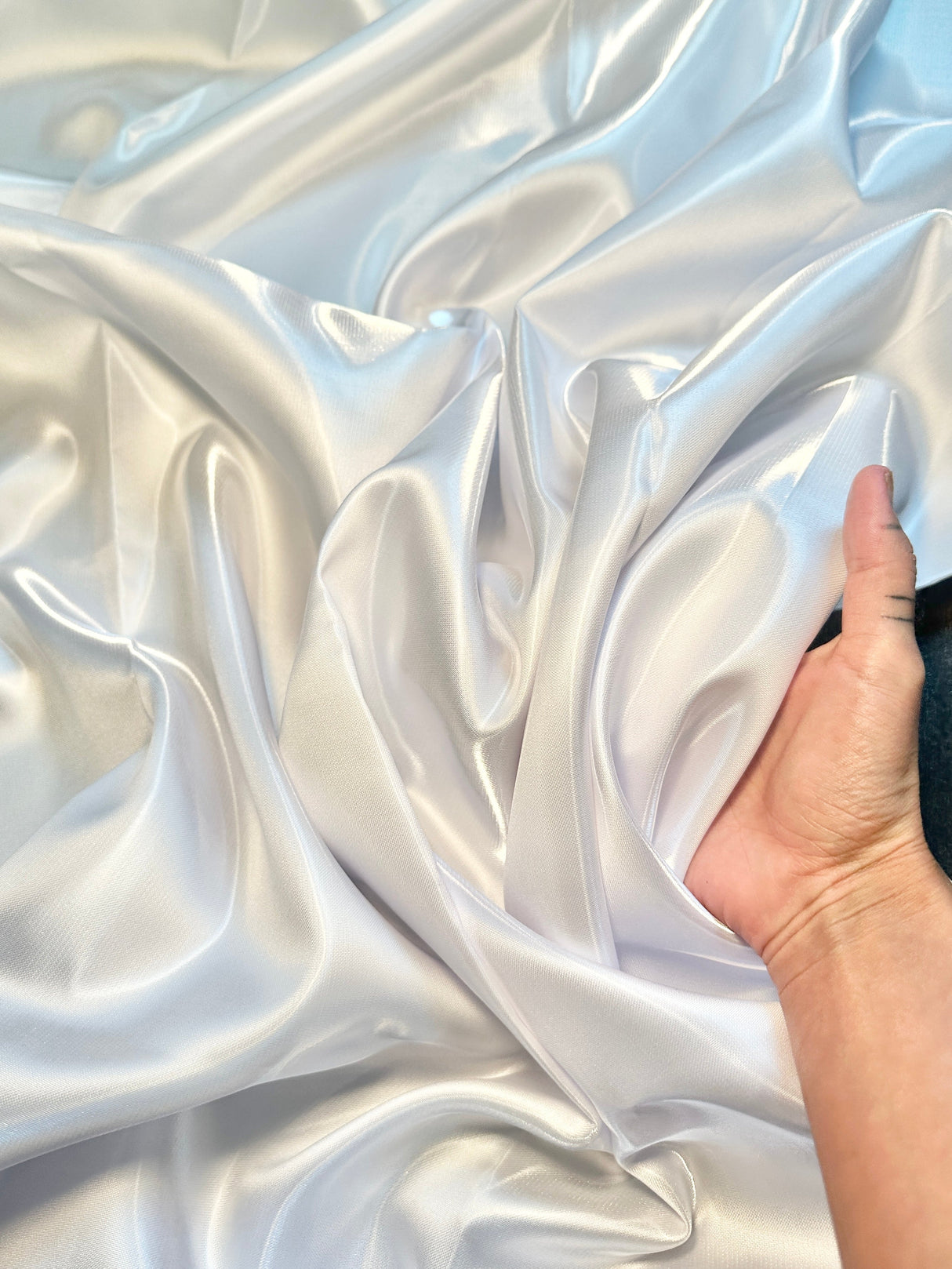 Liquid Bridal Satin White