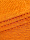 Shiny Jersey Knit Orange Geometric Pattern