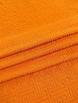 Shiny Jersey Knit Orange Geometric Pattern