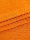 Shiny Jersey Knit Orange Geometric Pattern