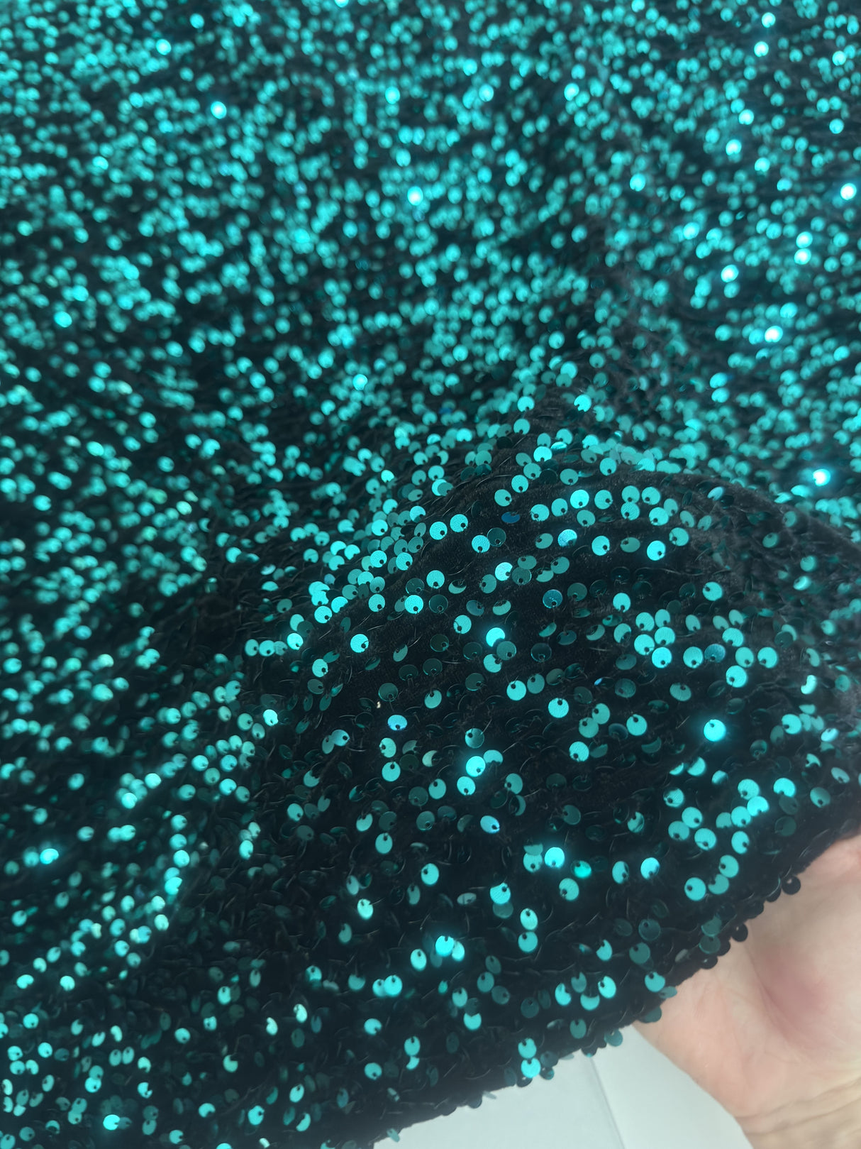 Sequin Velvet Jade Green