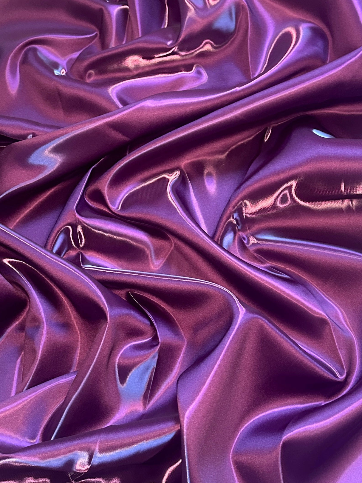 Liquid Bridal Satin Eggplant Purple