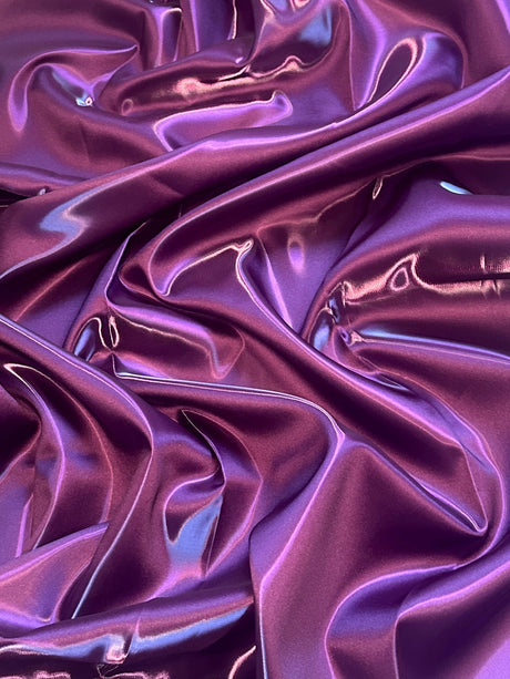 Liquid Bridal Satin Eggplant Purple
