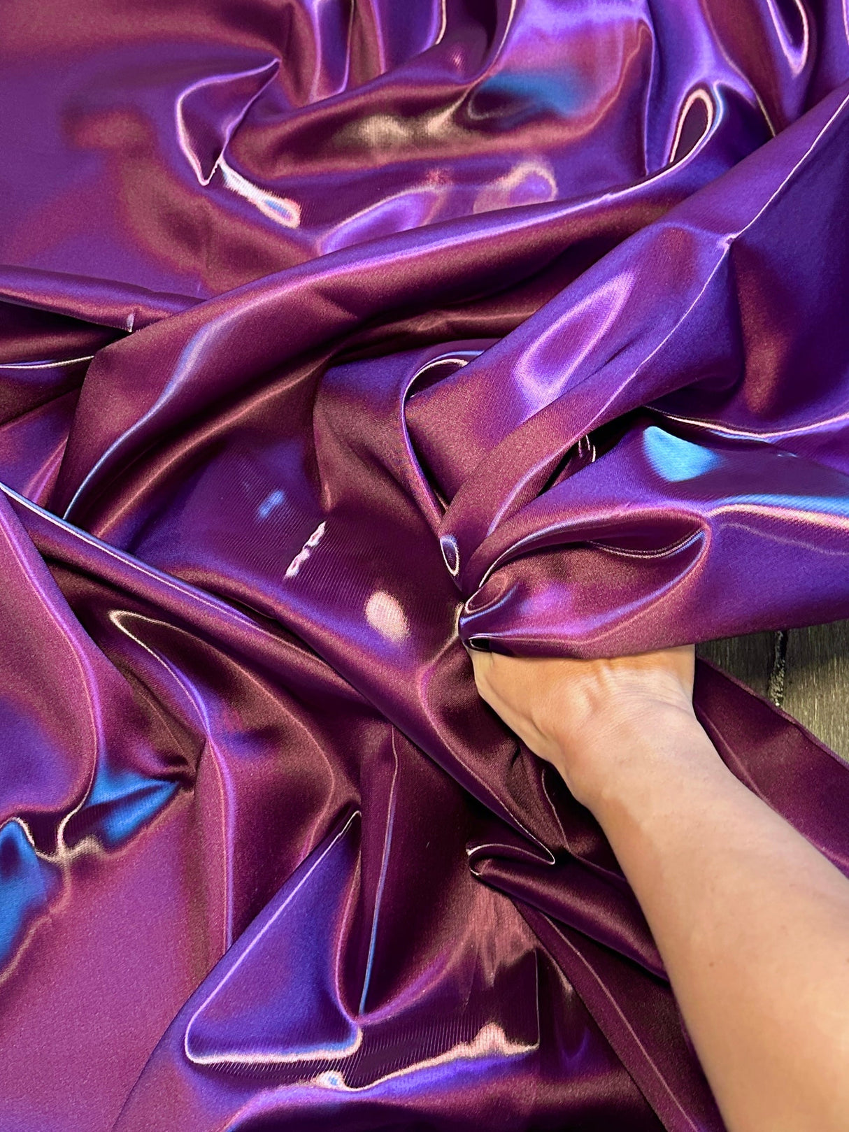 Liquid Bridal Satin Eggplant Purple