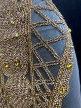 Gold Rhinestone Bodice Applique