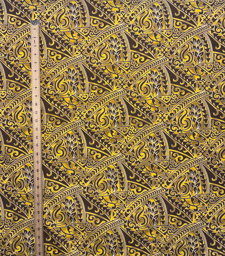 Poly-Cotton Fabric Traditional Polynesian Tattoo Triangle Formation Design