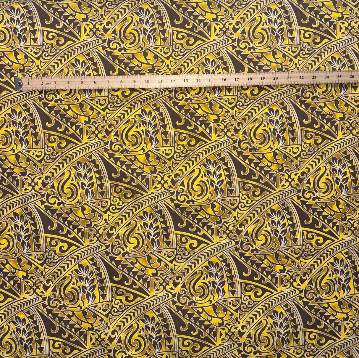 Poly-Cotton Fabric Traditional Polynesian Tattoo Triangle Formation Design