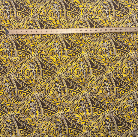 Poly-Cotton Fabric Traditional Polynesian Tattoo Triangle Formation Design