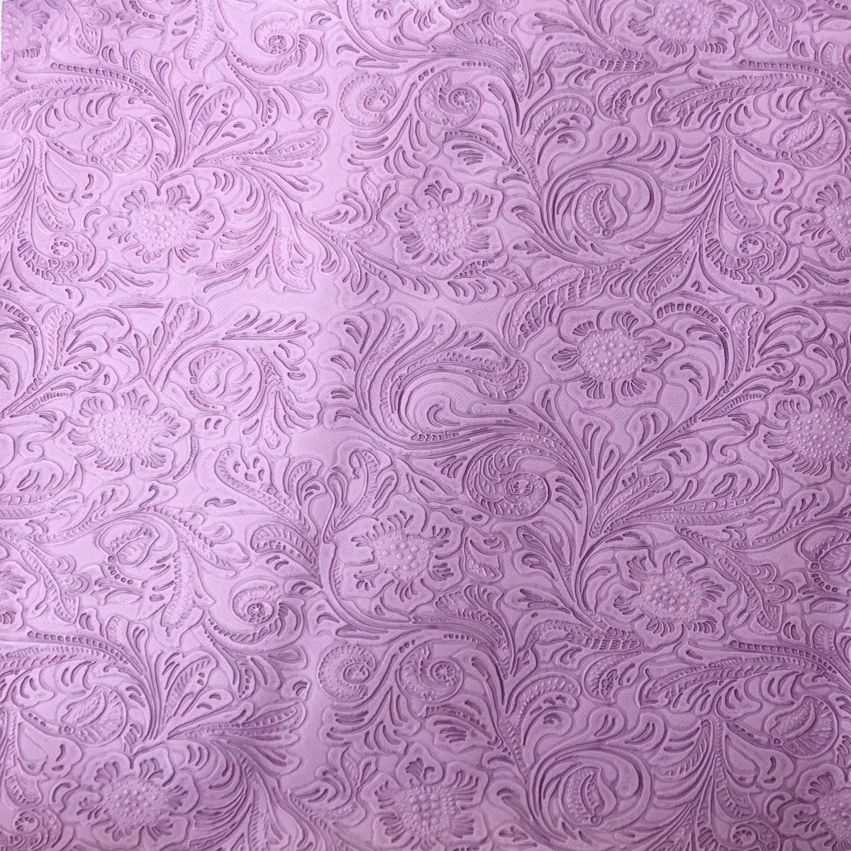 Western Floral PU Faux Leather Vinyl Fabric - Western Floral Pattern, 56" Width (1 Yard)