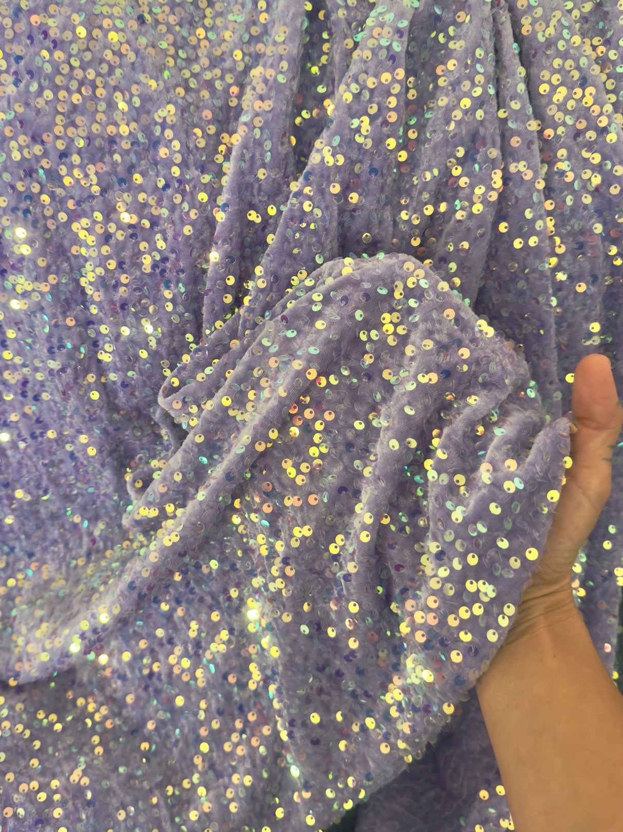 Stretch Sequin Velvet Lilac