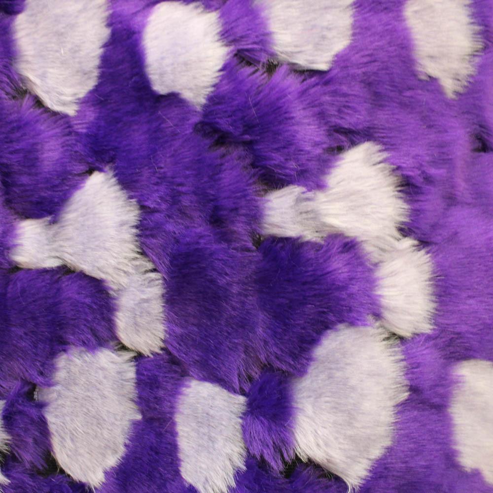 Purple Gray Bricks Faux Fur Long Pile Fabric,