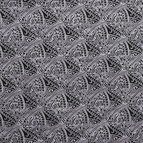 Poly-Cotton Fabric Traditional Polynesian Tattoo Triangle Formation Design