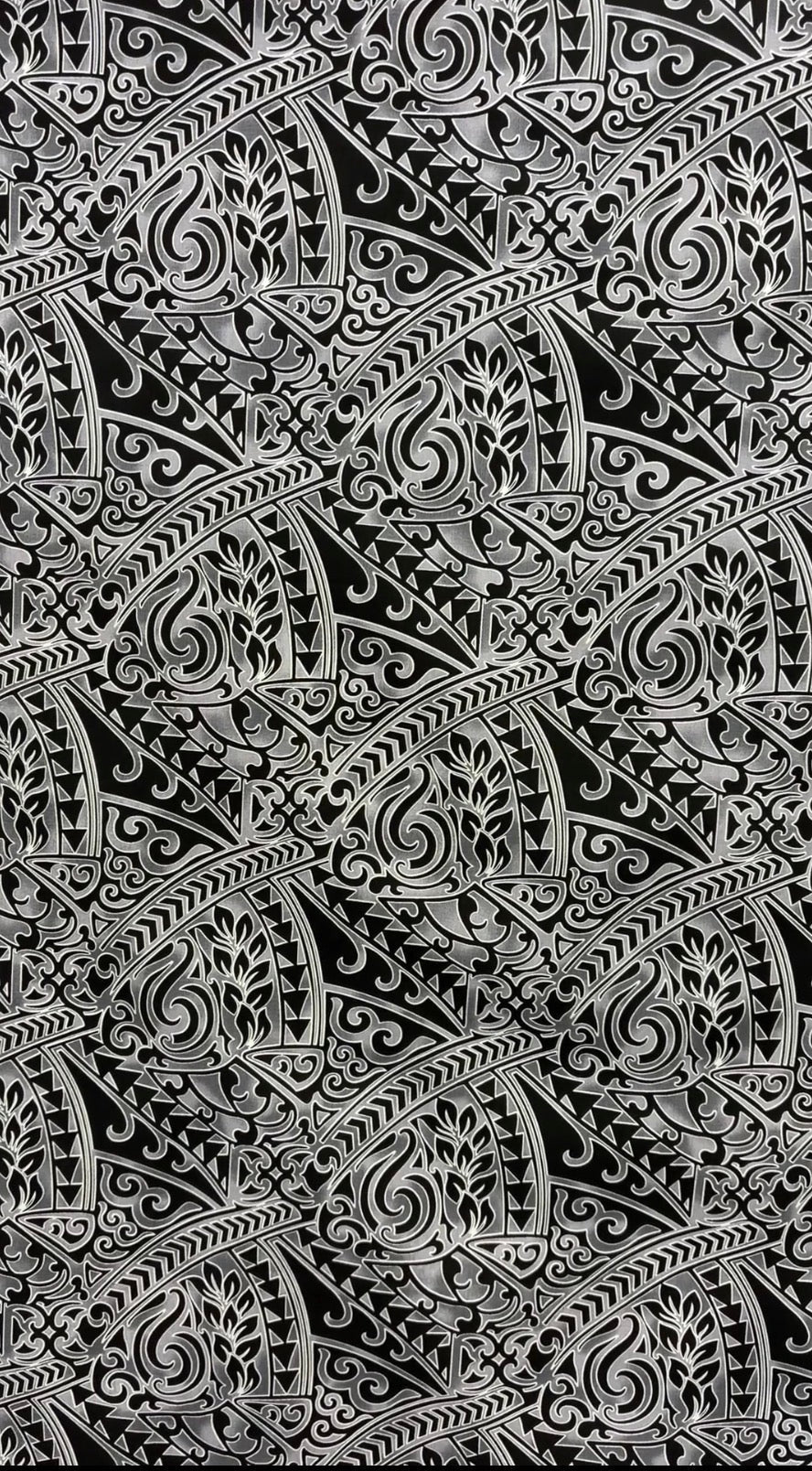 Poly-Cotton Fabric Traditional Polynesian Tattoo Triangle Formation Design