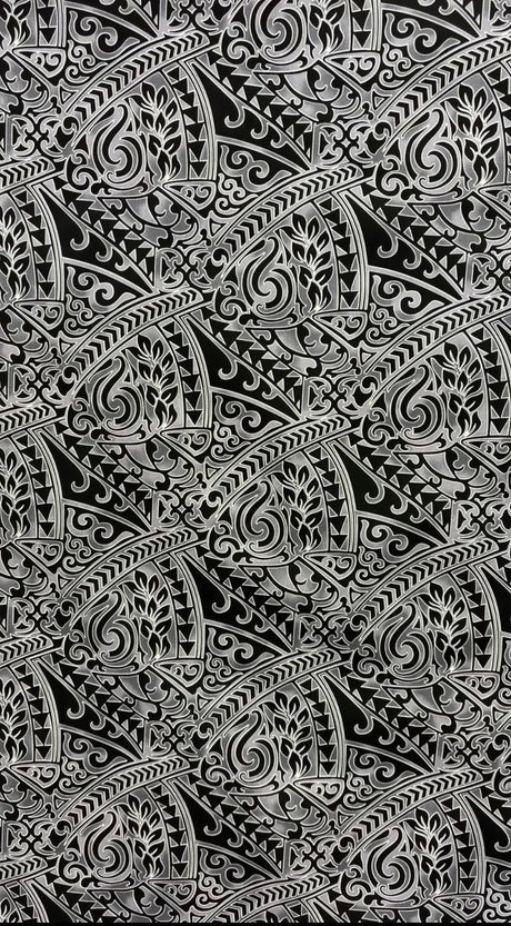 Poly-Cotton Fabric Traditional Polynesian Tattoo Triangle Formation Design