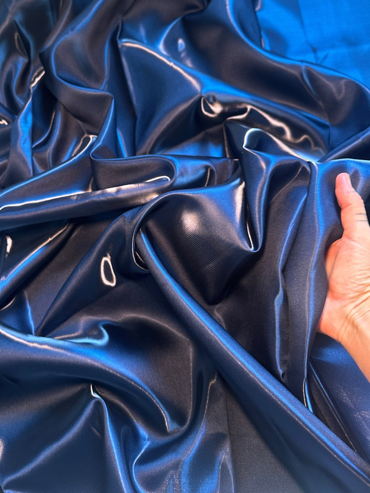 Liquid Bridal Satin Navy Blue