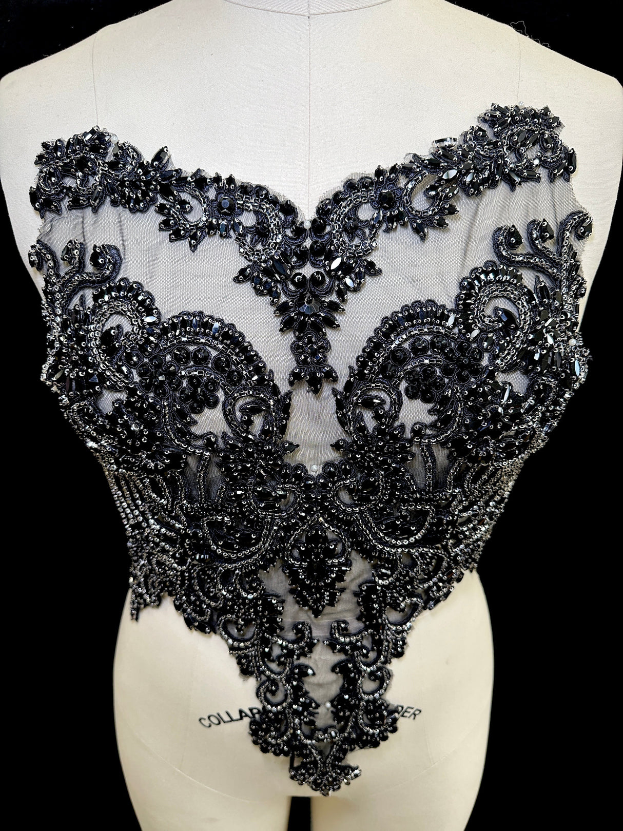 Black Rhinestone Bodice Applique