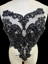 Black Rhinestone Bodice Applique