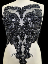 Black Rhinestone Bodice Applique