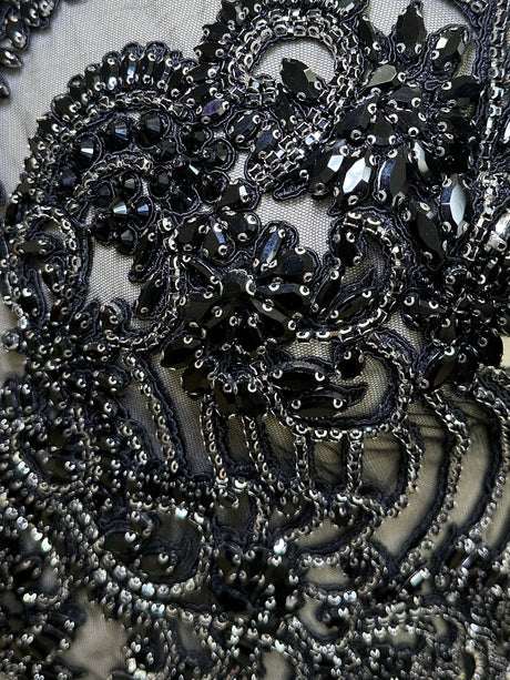 Black Rhinestone Bodice Applique