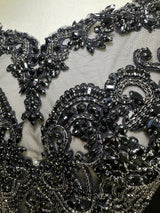 Black Rhinestone Bodice Applique