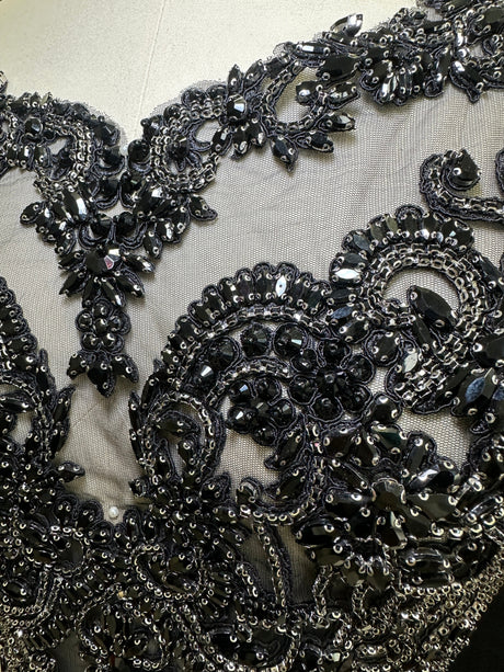 Black Rhinestone Bodice Applique