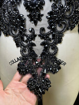 Black Rhinestone Bodice Applique