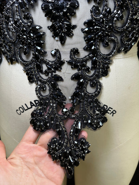 Black Rhinestone Bodice Applique