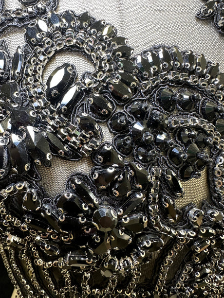 Black Rhinestone Bodice Applique