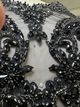 Black Rhinestone Bodice Applique