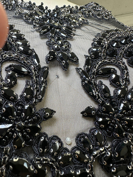 Black Rhinestone Bodice Applique