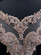Blush Pink Rhinestone Bodice Applique