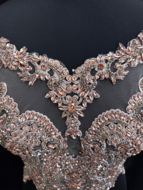 Blush Pink Rhinestone Bodice Applique