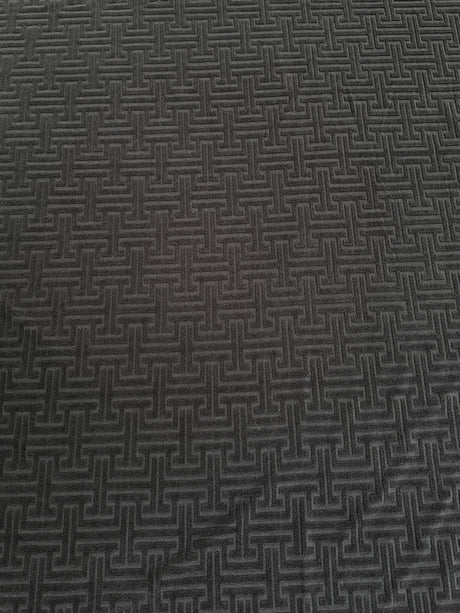 Stretch Jersey Knit Black Textured Geometric