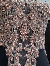 Blush Pink Rhinestone Bodice Applique